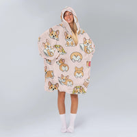 Load image into Gallery viewer, Cute Kawaii Corgi Blanket Hoodie
