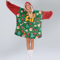 Load image into Gallery viewer, Jolly Santa Blanket Hoodie
