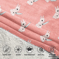 Load image into Gallery viewer, Adorable Bunny with Knife Blanket Hoodie
