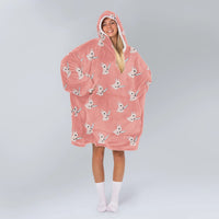 Load image into Gallery viewer, Adorable Bunny with Knife Blanket Hoodie

