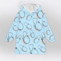 Load image into Gallery viewer, Floral Stethoscope Blanket Hoodie
