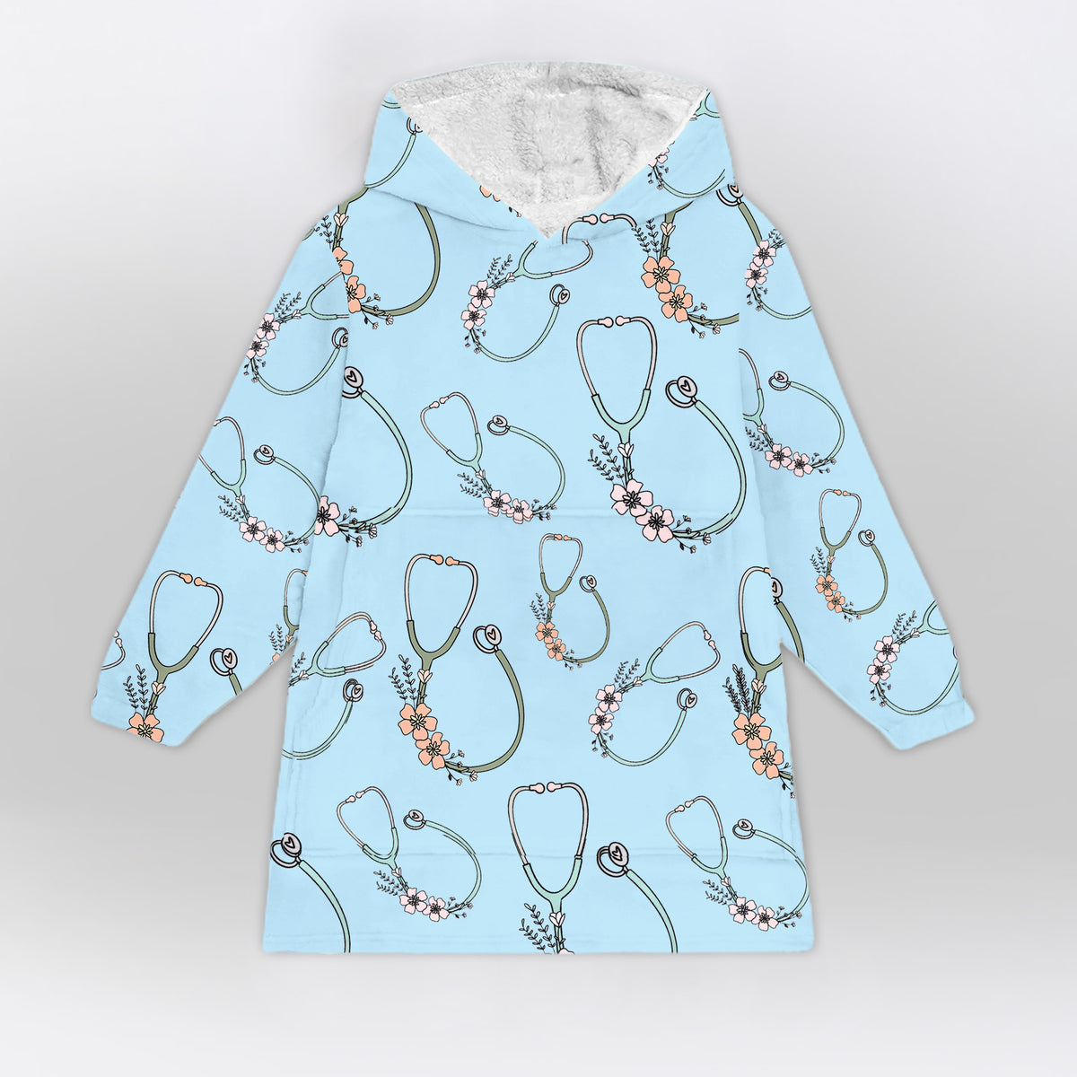 Floral Stethoscope Blanket Hoodie