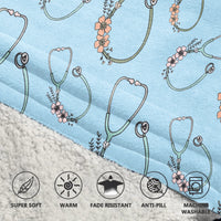 Load image into Gallery viewer, Floral Stethoscope Blanket Hoodie
