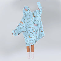 Load image into Gallery viewer, Floral Stethoscope Blanket Hoodie
