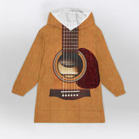 Load image into Gallery viewer, Wooden Guitar Blanket Hoodie - Gift for Guitar Lovers
