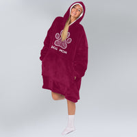 Load image into Gallery viewer, White Floral Print Maroon - Dog Mom Wearable Blanket
