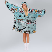 Load image into Gallery viewer, Woof Woof - Dog Mom Blanket Hoodie
