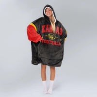 Load image into Gallery viewer, Kansas Football Blanket Hoodie
