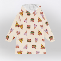 Load image into Gallery viewer, Fast Food Sweets Kittys Blanket Hoodie
