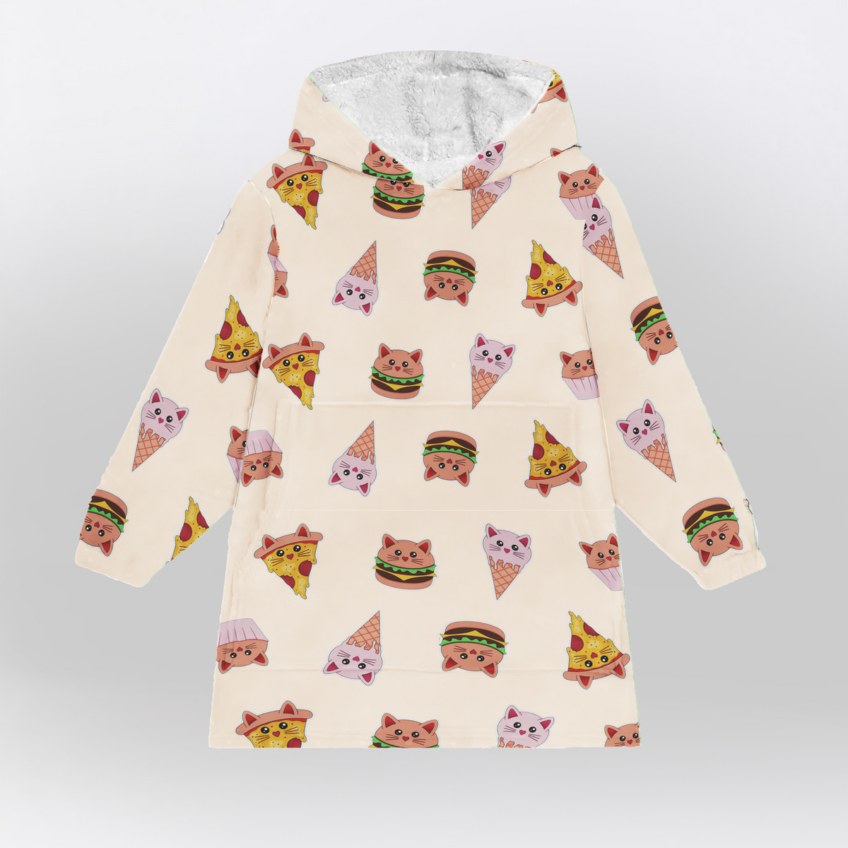 Fast Food Sweets Kittys Blanket Hoodie