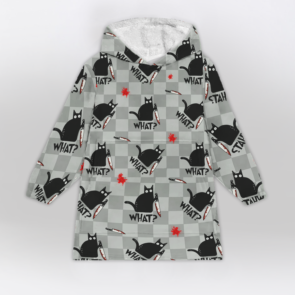 Murdery What Cat Blanket Hoodie