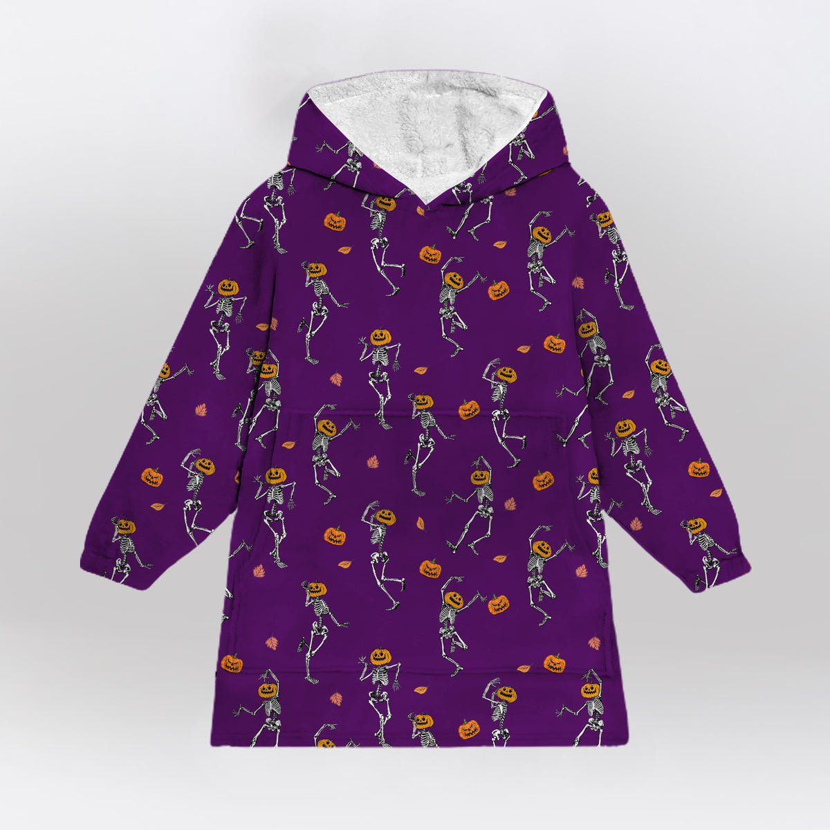 Dancing Pumpkin Skeleton Blanket Hoodie