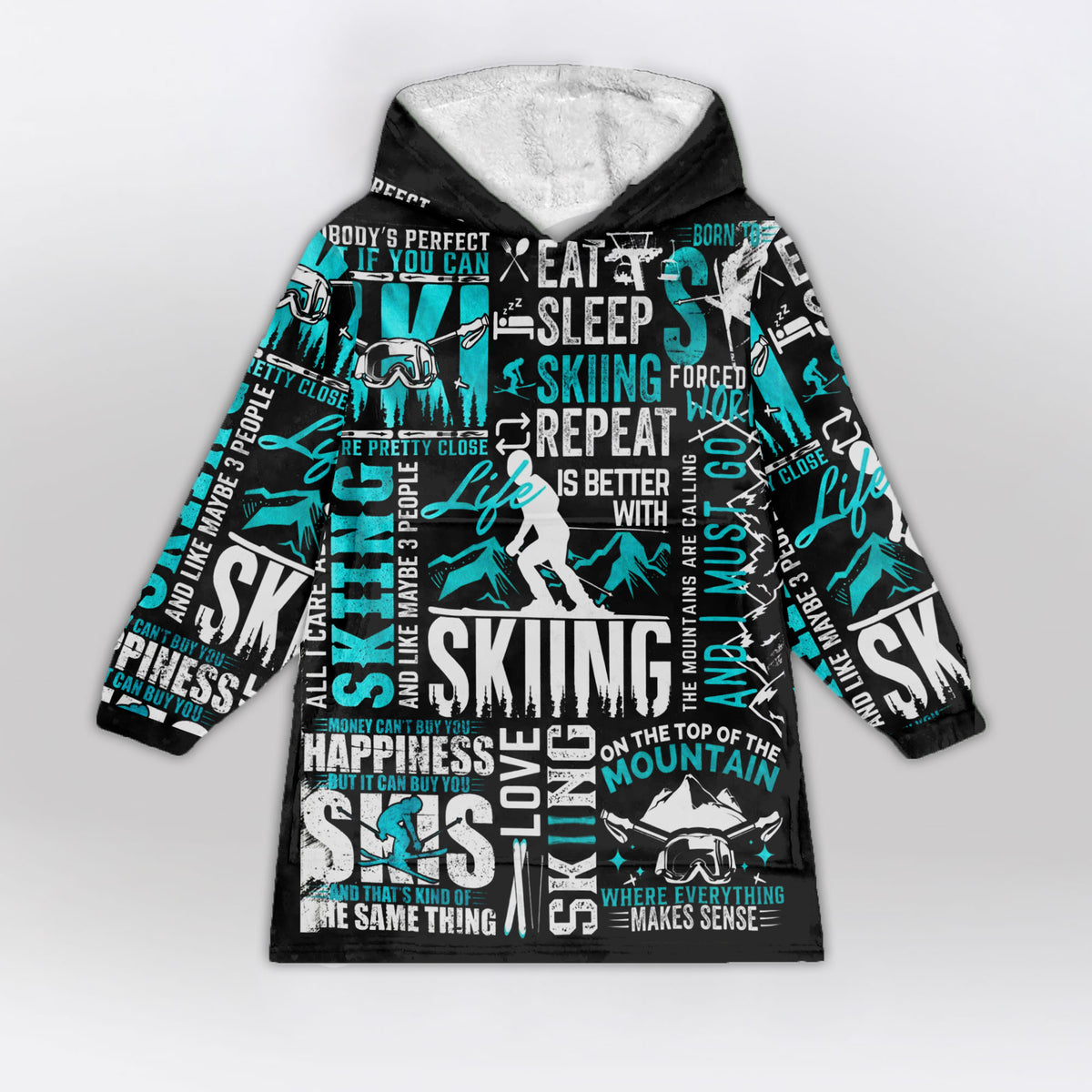 Love Skiing Wearable Blanket