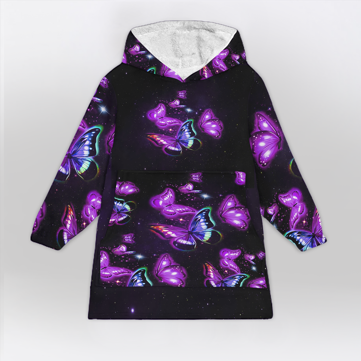 To My Granddaughter Butterfly Blanket Hoodie