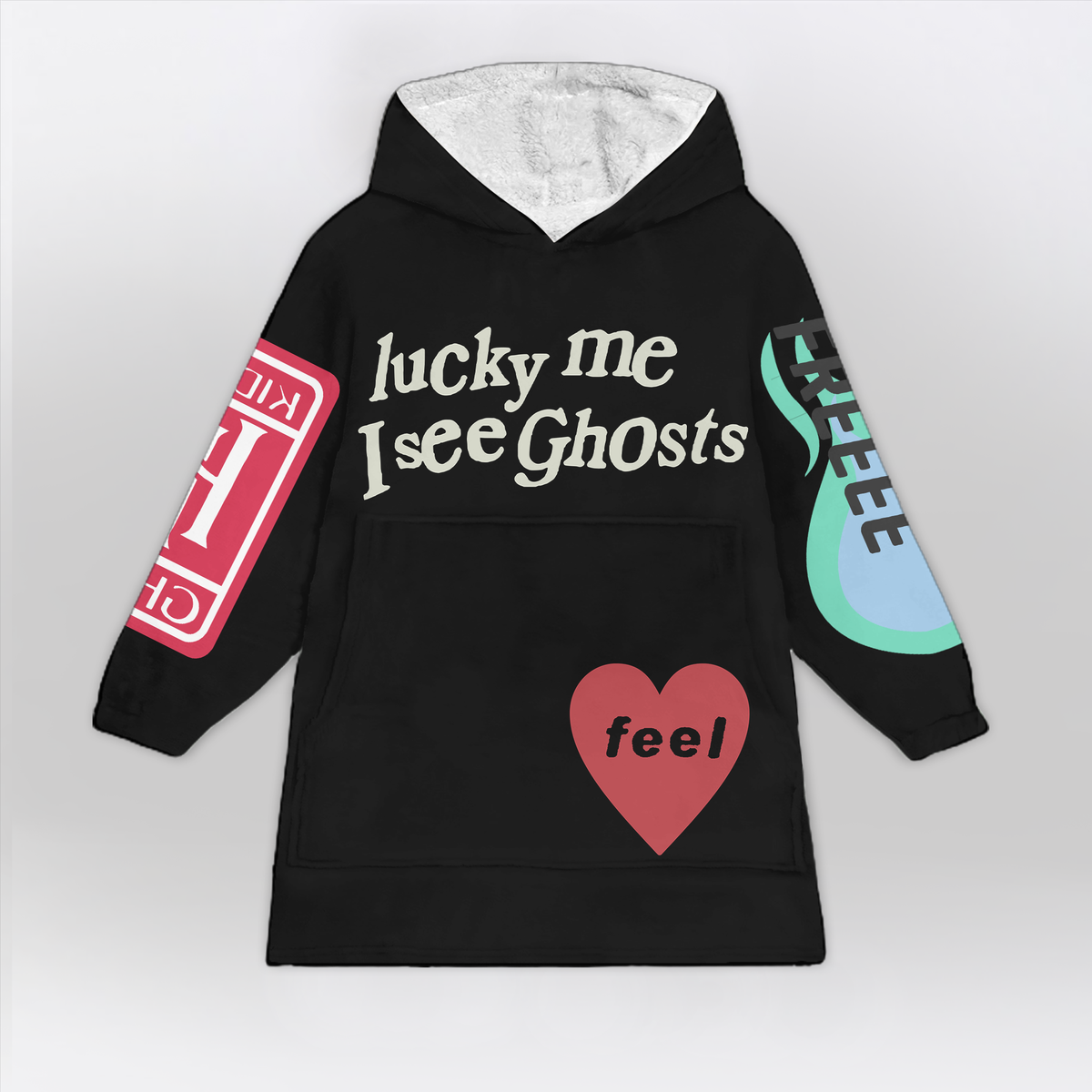 Lucky I See Ghosts Blanket Hoodie