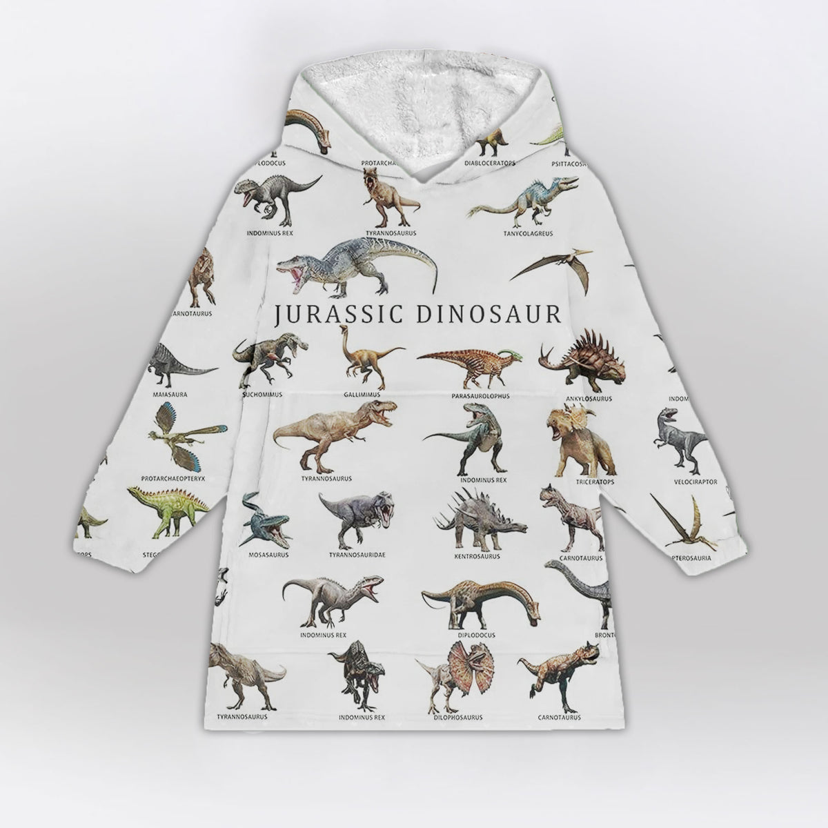 Jurassic Dinosaur Map Wearable Blanket