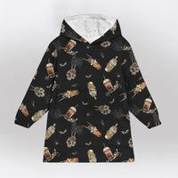 Load image into Gallery viewer, Skeleton Drinks Blanket Hoodie
