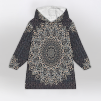 Load image into Gallery viewer, Black Mandala Blanket Hoodie
