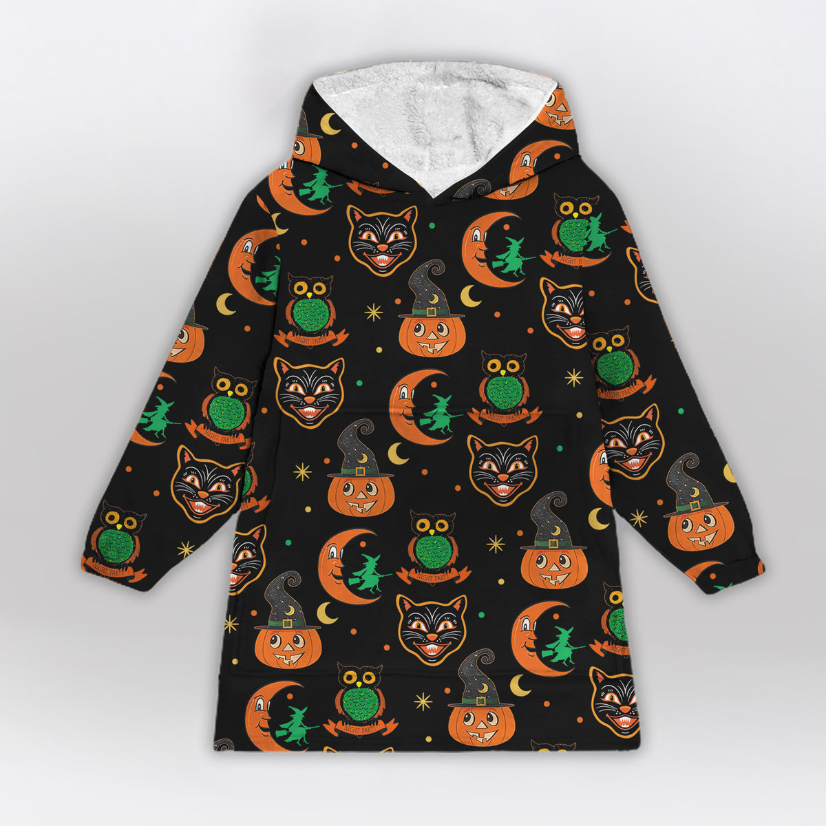 Witch Black Cat Blanket Hoodie