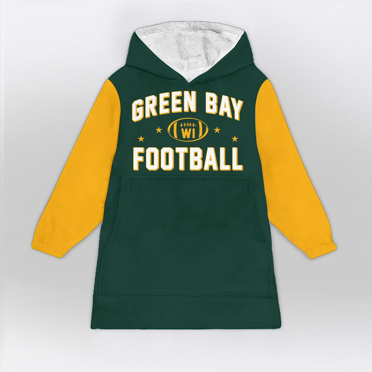 Green Bay Football Blanket Hoodie