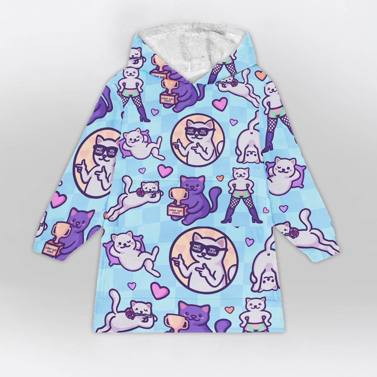 Flirty Cats Blanket Hoodie