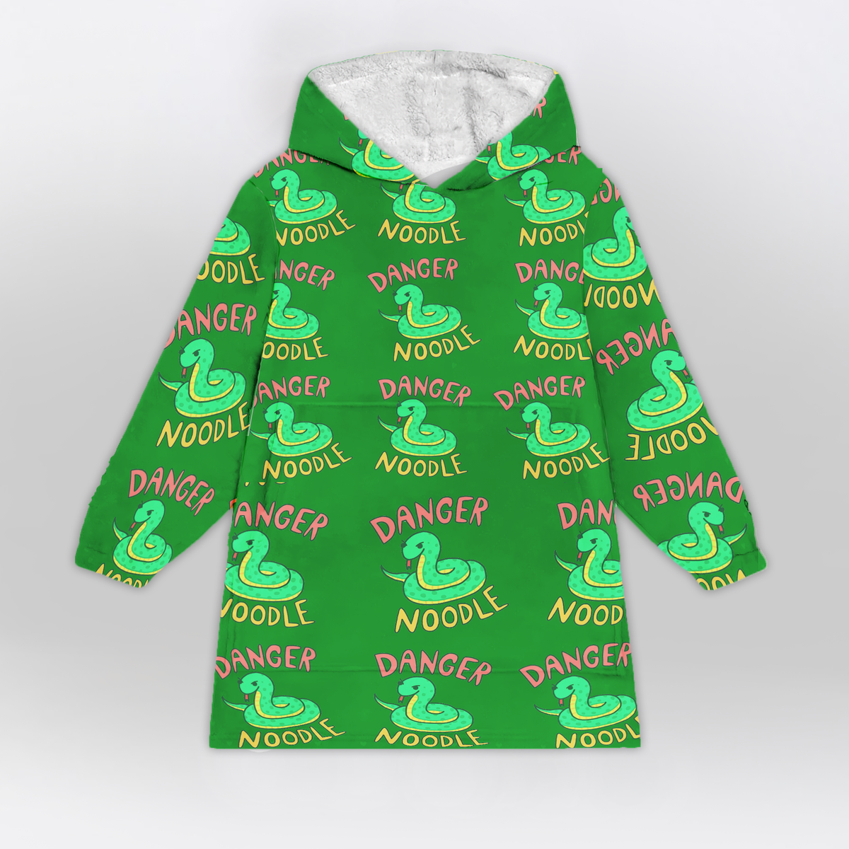 Cute Green Snake Blanket Hoodie