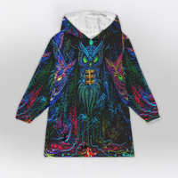 Load image into Gallery viewer, Psychedelic Owl Blanket Hoodie
