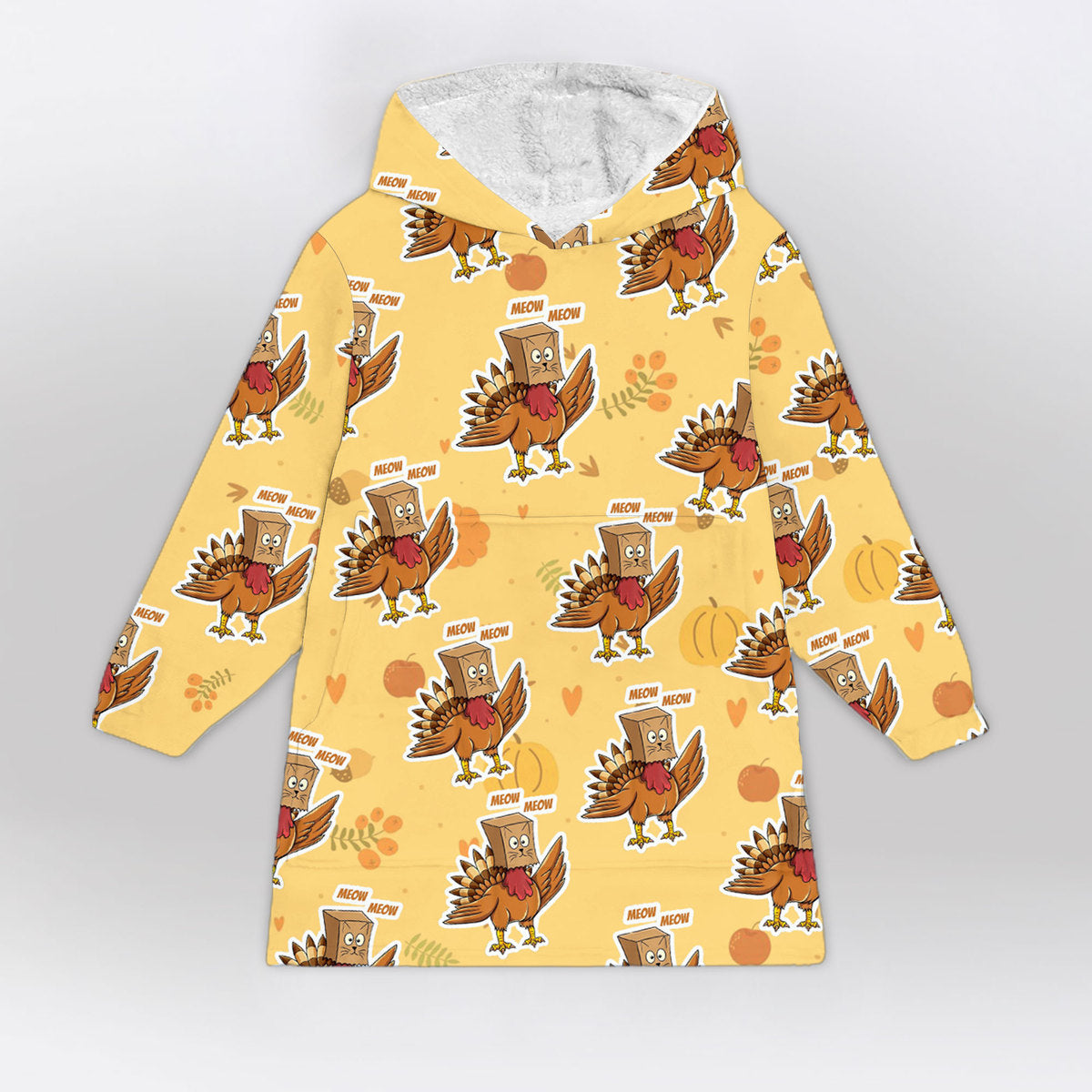 Turkey Cat Blanket Hoodie