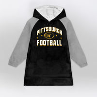Load image into Gallery viewer, Pittsburgh Football Blanket Hoodie
