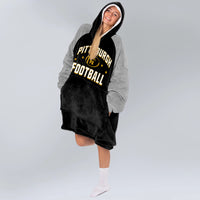 Load image into Gallery viewer, Pittsburgh Football Blanket Hoodie
