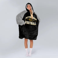 Load image into Gallery viewer, Pittsburgh Football Blanket Hoodie
