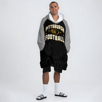 Load image into Gallery viewer, Pittsburgh Football Blanket Hoodie
