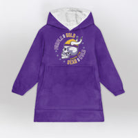 Load image into Gallery viewer, Purple and Gold Blanket Hoodie
