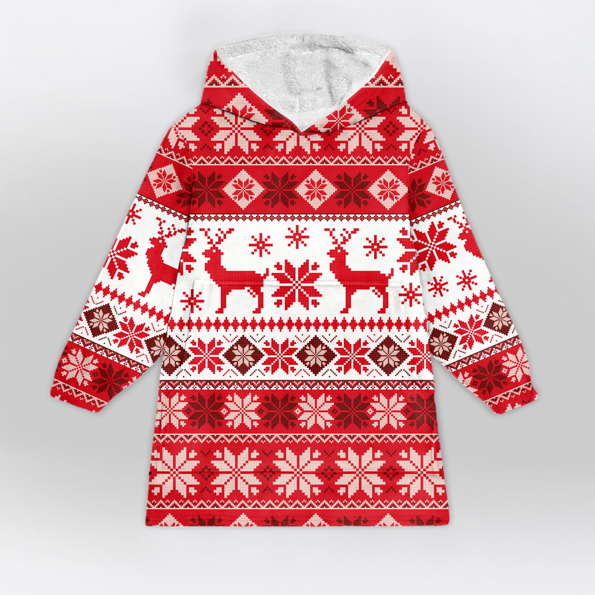 Reindeer Snowflakes Blanket Hoodie