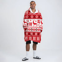 Load image into Gallery viewer, Reindeer Snowflakes Blanket Hoodie
