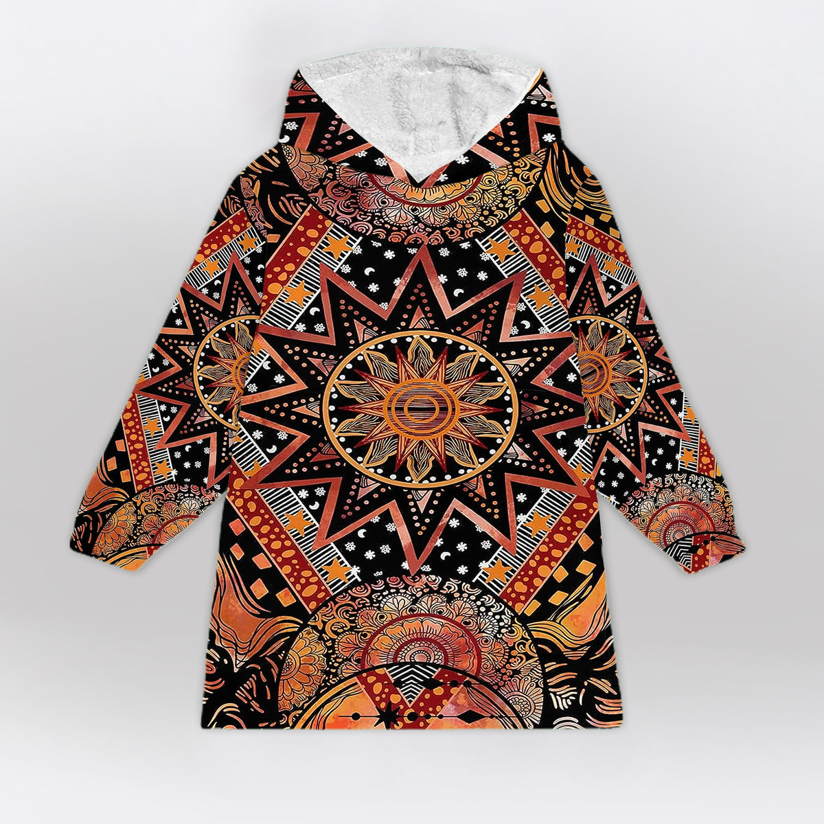 Orange Sun and Moon Blanket Hoodie