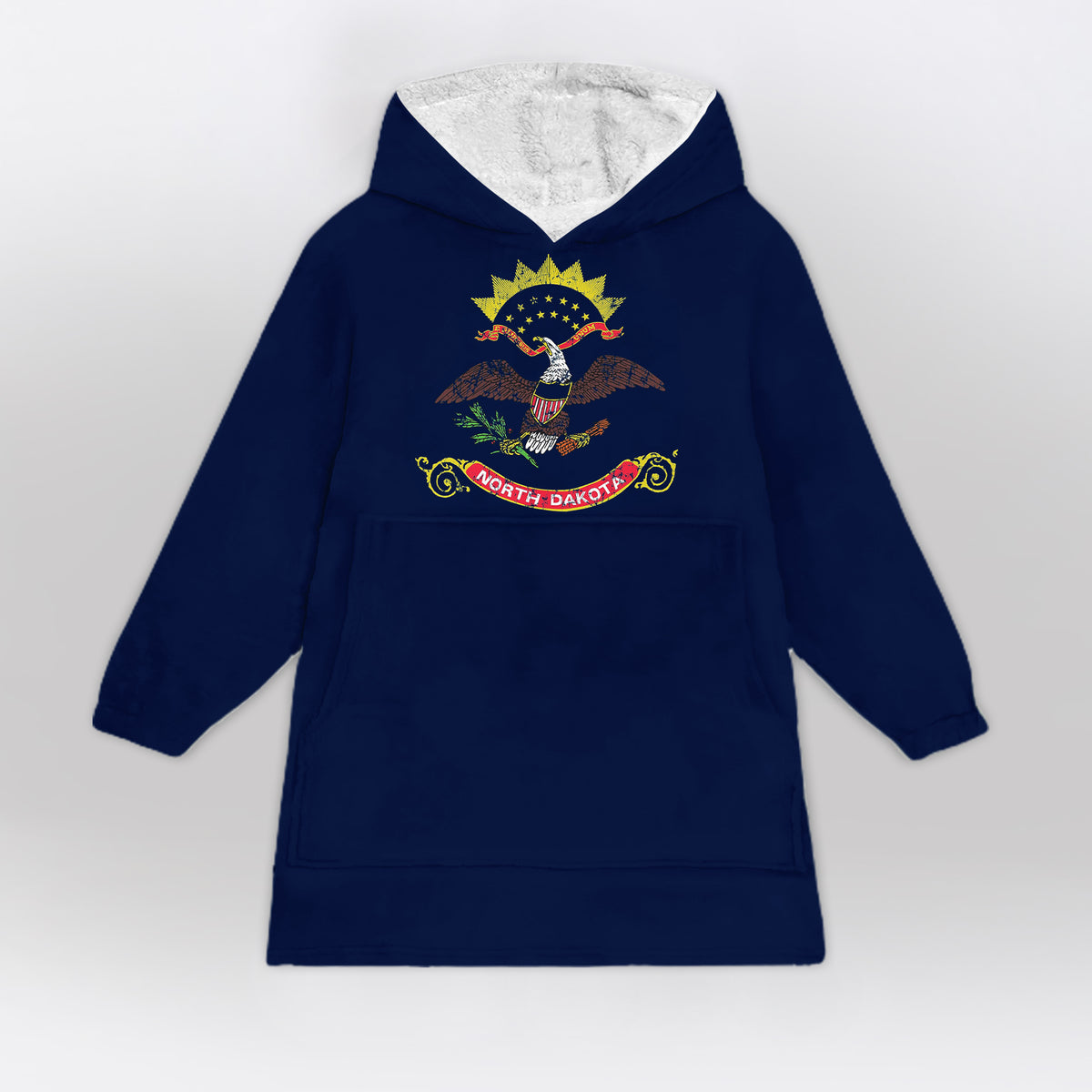 North Dakota Flag Blanket Hoodie