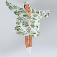Load image into Gallery viewer, Turtles in Lockdown Blanket Hoodie
