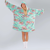 Load image into Gallery viewer, Flamingo Pool Party Blanket Hoodie
