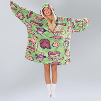 Load image into Gallery viewer, Iconic Dog Memes Blanket Hoodie
