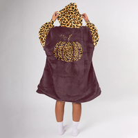 Load image into Gallery viewer, Leopard Pumpkin Blanket Hoodie
