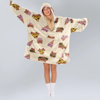 Load image into Gallery viewer, Fast Food Sweets Kittys Blanket Hoodie
