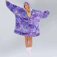 Load image into Gallery viewer, Space Cats Blanket Hoodie
