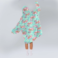 Load image into Gallery viewer, Flamingo Pool Party Blanket Hoodie
