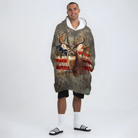 Load image into Gallery viewer, USA Flag Deer Hunting Blanket Hoodie
