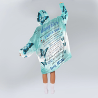 Load image into Gallery viewer, To My Daughter Butterfly Blanket Hoodie
