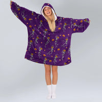 Load image into Gallery viewer, Dancing Pumpkin Skeleton Blanket Hoodie
