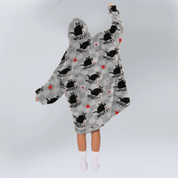 Load image into Gallery viewer, Murdery What Cat Blanket Hoodie
