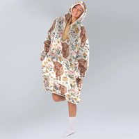 Load image into Gallery viewer, Boho Highland Cow Blanket Hoodie
