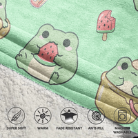Load image into Gallery viewer, Cute Beach Frog Blanket Hoodie
